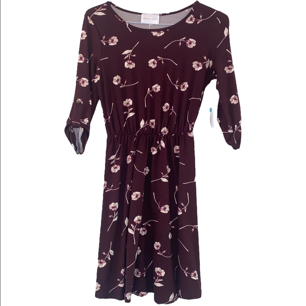 French Grey Murphy Brushed Dark Purple Knit Dress